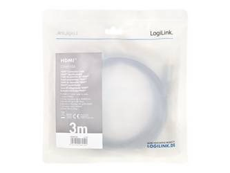 LOGILINK CHA0106 Kabel HDMI A/M to A/M 8K/60Hz alu czarny/szary 3m