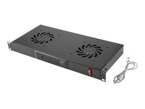 LANBERG AK-1502-B Lanberg Panel Wentylacyjny LCD 1U z Termostatem do Szaf 19 2 Wentylatory 230v