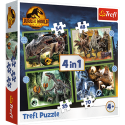 Puzzle 4w1 (35,48,64,70)  Groźne dinozaury Jurassic World 34607