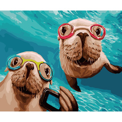 Malowanie po numerach Foki 40x50cm