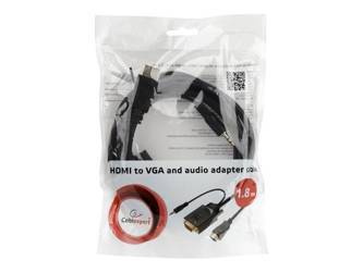 GEMBIRD A-HDMI-VGA-03-10 Gembird kabel HDMI-A(M) ->VGA (F) + audio, na kablu 3m, czarny