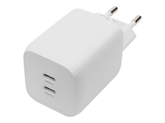 DIGITUS USB-C Mini charger 2-Port 65W 2x USB-C 45W+20W white