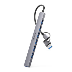 Hub USB-A/USB-C Orico YSA2-U3 stacja dokująca 1x USB-A 3.0 + 6x USB-A 2.0 - szary