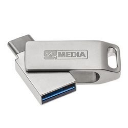 MyMedia MyDual USB 3.2 Gen 1, USB 3.2 Gen 1, 32GB, 69269, srebrny, 69269, USB A / USB C, z obrotową osłoną