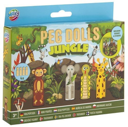 Zestaw drewnianych laleczek do pomalowania Zwierzęta z Dżungli