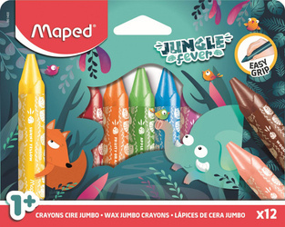 Kredki świecowe Jumbo Jungle Fever 12 kolorów