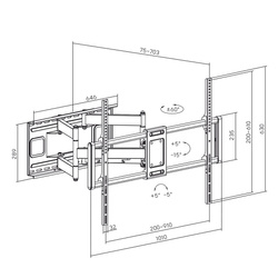 MACLEAN UCHWYT DO TV EKONOMICZNY 60-120" 120KG VESA 900X600 MC-482