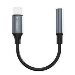 Adapter Wozinsky WACM-01 USB-C - mini jack 3,5mm - czarny