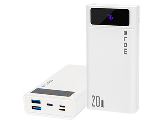 BLOW POWER BANK 20000MAH QC+PD 20W + LIGHTNING BIAŁY PB20E