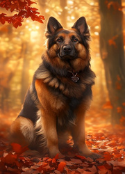 Diamentowa Mozaika Pies owczarek jesienią NO-2003086