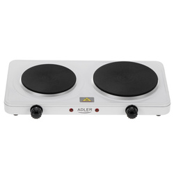 Adler Hot Plate | AD 6520 | Number of burners/cooking zones 2 | White | Electric