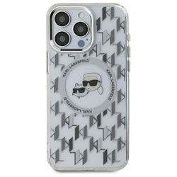 Etui Karl Lagerfeld IML Monogram Karl & Choupette Head MagSafe na iPhone 16 Pro - przezroczyste