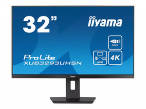 IIYAMA XUB3293UHSN-B5 32inch ETE IPS 3840x2160 UHD 1000:1 350cd/m2 4ms HDMI DP USB-C Dock Speakers LAN 65W PD 15cm Height Adj. Stand