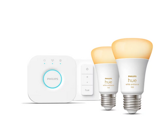 HueWA Starter Kit 2pcs, Bridge, Switch | E27 | 11 W | Warm to cool white light, 2200-6500K | Bluetooth and Zigbee