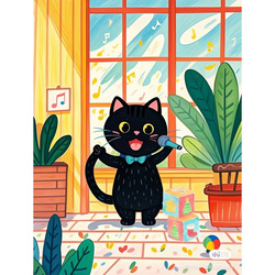 Malowanie po numerach Śpiewający Kotek 40x50cm