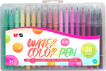 Pisak artystyczny pędzelkowy wodny 1-4mm MG 36 kolorów