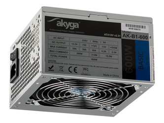 AKYGA Zasilacz ATX 600W AK-B1-600 P4 PCI-E 6+2 pin 4x SATA 2x Molex PPFC FAN 12cm