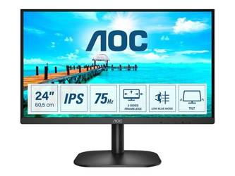 AOC 24B2XD 23.8inch IPS FHD 1920x1080 16:9 250nits 75Hz 1000:1 4ms VGA DVI Black Cable included