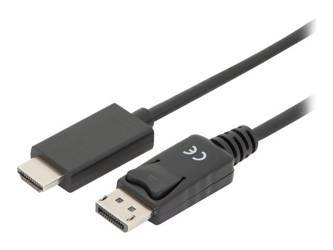 ASM AK-340303-020-S Kabel DisplayPort 1.2 z zatrzaskiem 4K 60Hz UHD Typ DP/HDMI A M/M czarny 2m