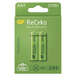 Akumulatorki, AA (HR6), 1.2V, 2100 mAh, GP, kartonik, 2-pack, ReCyko