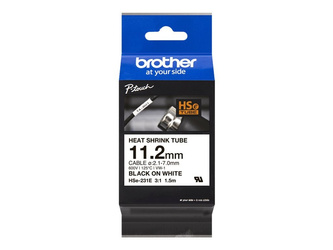 BROTHER Heat Shrink Tube Black on White 11.2mm