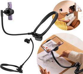 Baseus ComfortJoy Series uniwersalny uchwyt na szyję, stojak na telefon czarny (LUGB000001)
