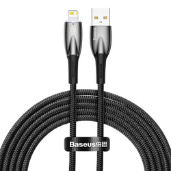 Baseus Glimmer Series CADH000301 kabel z szybkim ładowaniem USB-C - Lightning 480Mb/s 2.4A 2m czarny