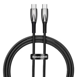Baseus Glimmer Series kabel z szybkim ładowaniem USB-C 480Mb/s PD 100W 1m czarny