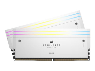 CORSAIR DOMINATOR TITANIUM RGB 32GB 2x16GB DDR5 6400MT/s DIMM Unbuffered 32-40-40-84 Std PMIC XMP 3.0 White Heatspreader 1.4V