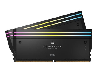 CORSAIR DOMINATOR TITANIUM RGB 64GB 2x32GB DDR5 6400MT/s DIMM Unbuffered 32-40-40-84 Std PMIC XMP 3.0 Black Heatspreader 1.4V