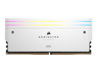 CORSAIR DOMINATOR TITANIUM RGB 64GB 2x32GB DDR5 6400MT/s DIMM Unbuffered 32-40-40-84 Std PMIC XMP 3.0 White Heatspreader 1.4V