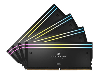 CORSAIR DOMINATOR TITANIUM RGB 64GB 4x16GB DDR5 6400MT/s DIMM Unbuffered 32-40-40-84 Std PMIC XMP 3.0 Black Heatspreader 1.4V