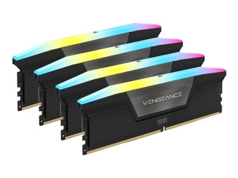 CORSAIR VENGEANCE RGB 64GB 4x16GB DDR5 6400MT/s DIMM Unbuffered 32-40-40-84 Std PMIC XMP 3.0 Black Heatspreader 1.4V