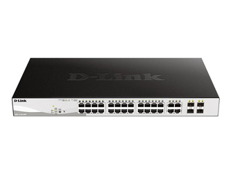 D-LINK 24-Port Layer2 PoE Gigabit Smart Managed Switch dlink green 3.0 24x 10/100/1000Mbit/s TP PoE Port with 802.3at up to 30 Watt