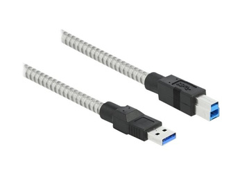 DELOCK USB 3.2 Gen 1 Cable Type-A male to Type-B male with metal jacket 1m
