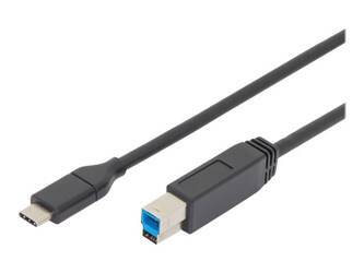 DIGITUS AK-300149-010-S Kabel USB 3.0 SuperSpeed 5Gbps Typ USB C/B M/M Power Delivery czarny 1m