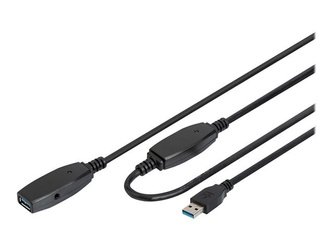 DIGITUS Extension Cable USB 3.0 SuperSpeed Type USB A/A M/F active black 20m