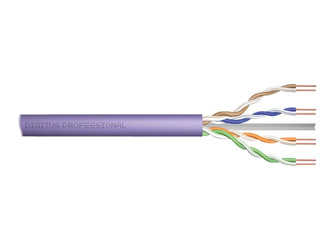 DIGITUS Installation cable cat.6 U/UTP B2ca solid wire AWG 23/1 LSOH 100m violet foiled