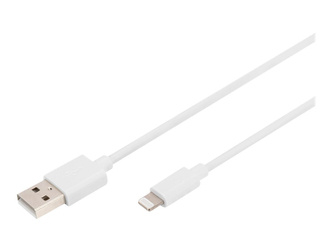 DIGITUS USB-A to lightning MFI C89 2m Data and charging cable white 5V 2.4A