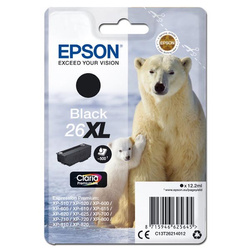 Epson oryginalny ink / tusz C13T26214012, T262140, 26XL, black, 12,2ml