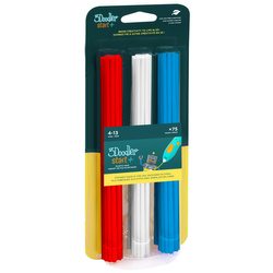 Filament 3Doodler Start, Eko, 2.5mm, 75 sztuk, 3 kolory, Cherry Red/Simply White/Ocean Blue