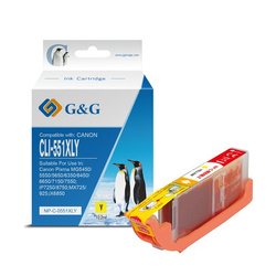G&G kompatybilny ink / tusz z CLI551Y XL, NP-C-0551XLY, yellow, 10,2ml, ml high capacity
