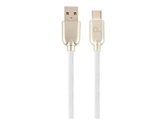 GEMBIRD CC-USB2R-AMCM-2M-W Gembird kabel USB-C 2.0 (AM/CM) metalowe wtyki, kabel gumowany, 2m, biały