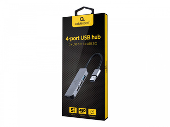 GEMBIRD Hub USB 3.0 4-Porty 1 x USB 3.1 + 3 x USB 2.0 czarny