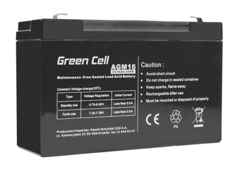 Green Cell AGM VRLA 6V 10Ah bezobsługowy akumulator do systemu alarmowego, kasy fiskalnej, zabawki