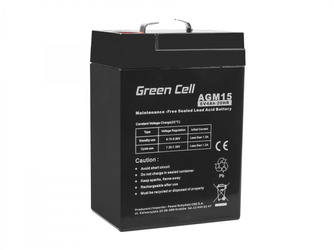 Green Cell AGM VRLA 6V 4Ah bezobsługowy akumulator do systemu alarmowego, kasy fiskalnej, zabawki