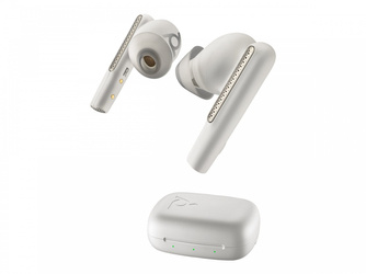 HP Poly Voyager Free 60 UC White Sand Earbuds +BT700 USB-C Adapter +Basic Charge Case