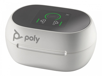 HP Poly Voyager Free 60+ UC White Sand Earbuds +BT700 USB-C Adapter +Touchscreen Charge Case