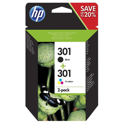 HP oryginalny ink / tusz N9J72AE, HP 301, black/color, blistr, 190/165s, 2-pack