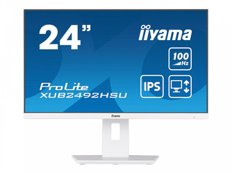 IIYAMA XUB2492HSU-W6 24inch WHITE ETE IPS-panel 1920x1080 100Hz 15cm Height Adj. Stand Pivot 250cd/m Speakers HDMI